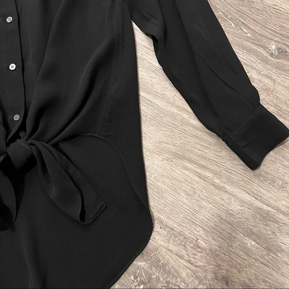 Babaton Aritzia Serge Blouse Black Sz XXS Cupro Fabric - Picture 4 of 10